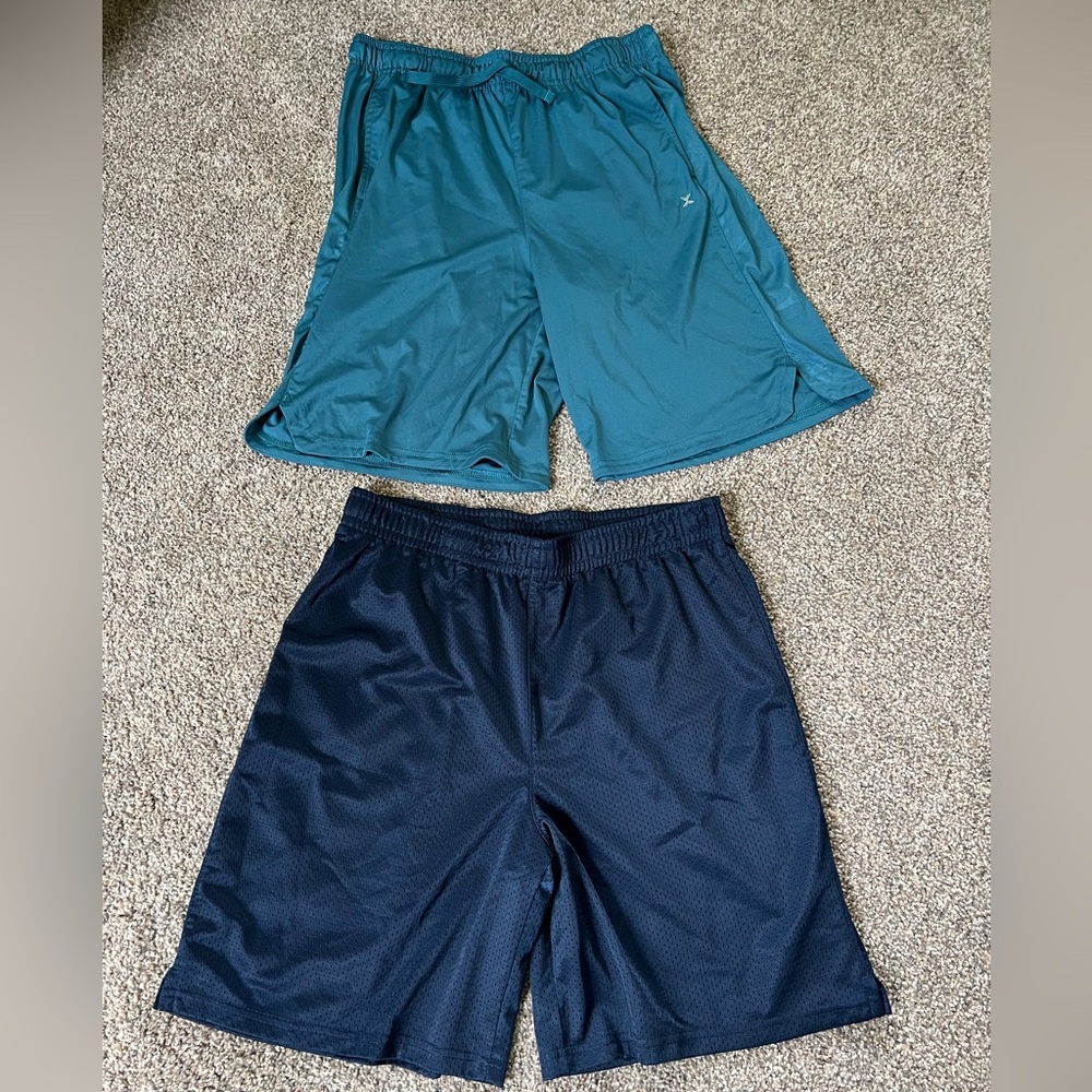 XERSION Boy's XL Husky 18/20H Dark Blue & Dark Teal Active Shorts - 2 pieces